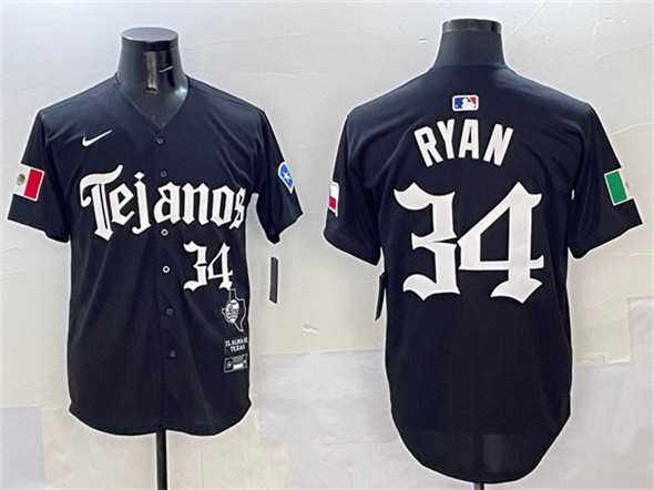 Men%27s Texas Rangers #34 Nolan Ryan Black Mexico 2025 Vapor Premier Limited Stitched Jersey